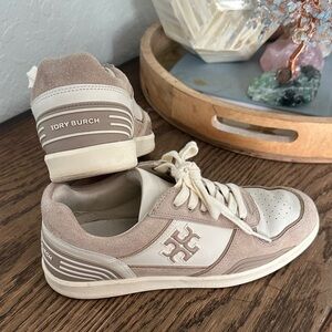 Tory Burch Cream and Tan Sneakers